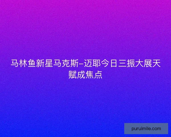 马林鱼新星马克斯-迈耶今日三振大展天赋成焦点